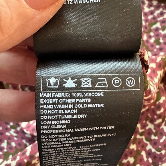 Ba&sh Pabi Printed Ruffle Neck Button Up Blouse Size M - Picture 9 of 15